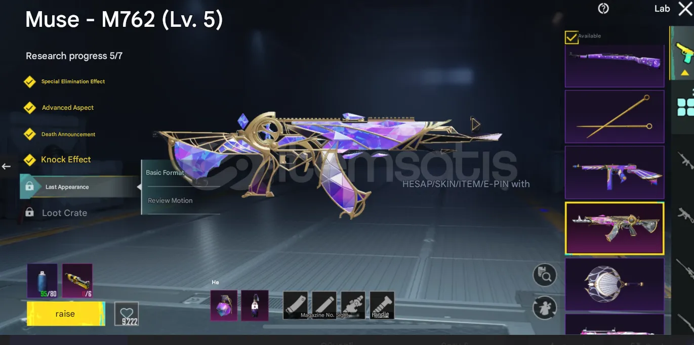 PGM574 M762 Sprite L5, MG3 Dragon L4, Silvanus X-Suit 4star, Angelic Outfit, Legendary Cars, High-End Skins (G)